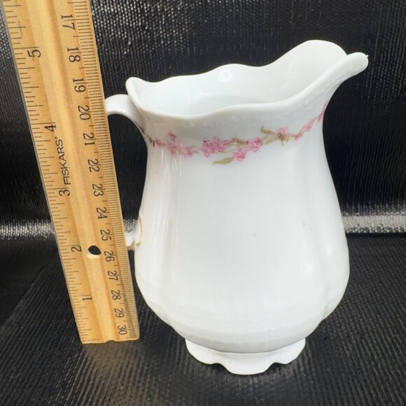 Antique Victoria Austria Fine Porcelain Small Pitcher Creamer Floral Pattern VTG - Picture 3 of 11